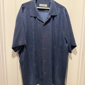 Tommy Bahama Slate Blue Short-Sleeve Camp Shirt